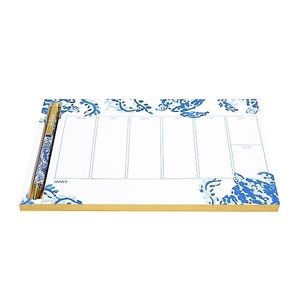 Lilly Pulitzer Weekly Desk Pad and Pen in “Turtley Awesome” design